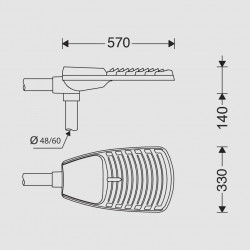 چراغ LED خیابانی مدل M314MULED9730-S