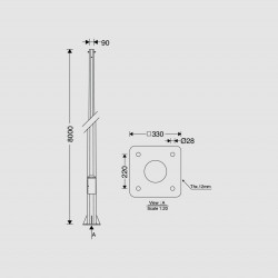 پایه چراغ مدل MUOCTP10POLEF80C